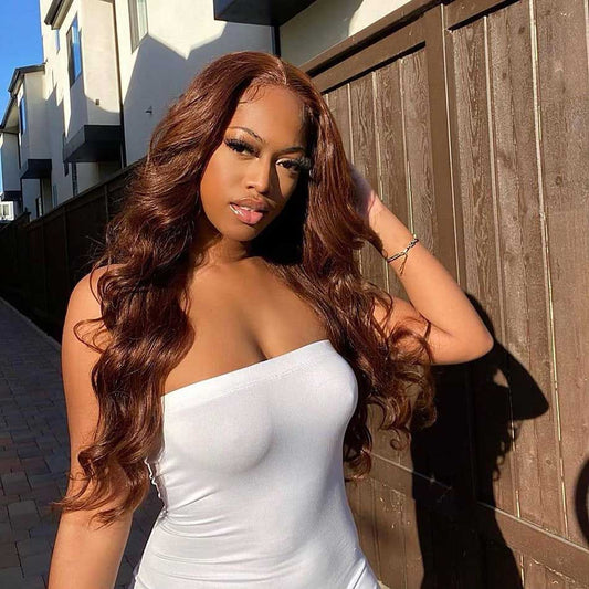 Medium Brown Colored 13x6 Lace Front Closure Wig 5x5 Glueless Ready To Go Human Hair Wigs Body Wave