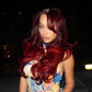 Balayage Red Colored Pre Plucked 6x5 Glueless Ready To Go Human Hair Wigs 5x5 13x6 Lace Closure Front Wig