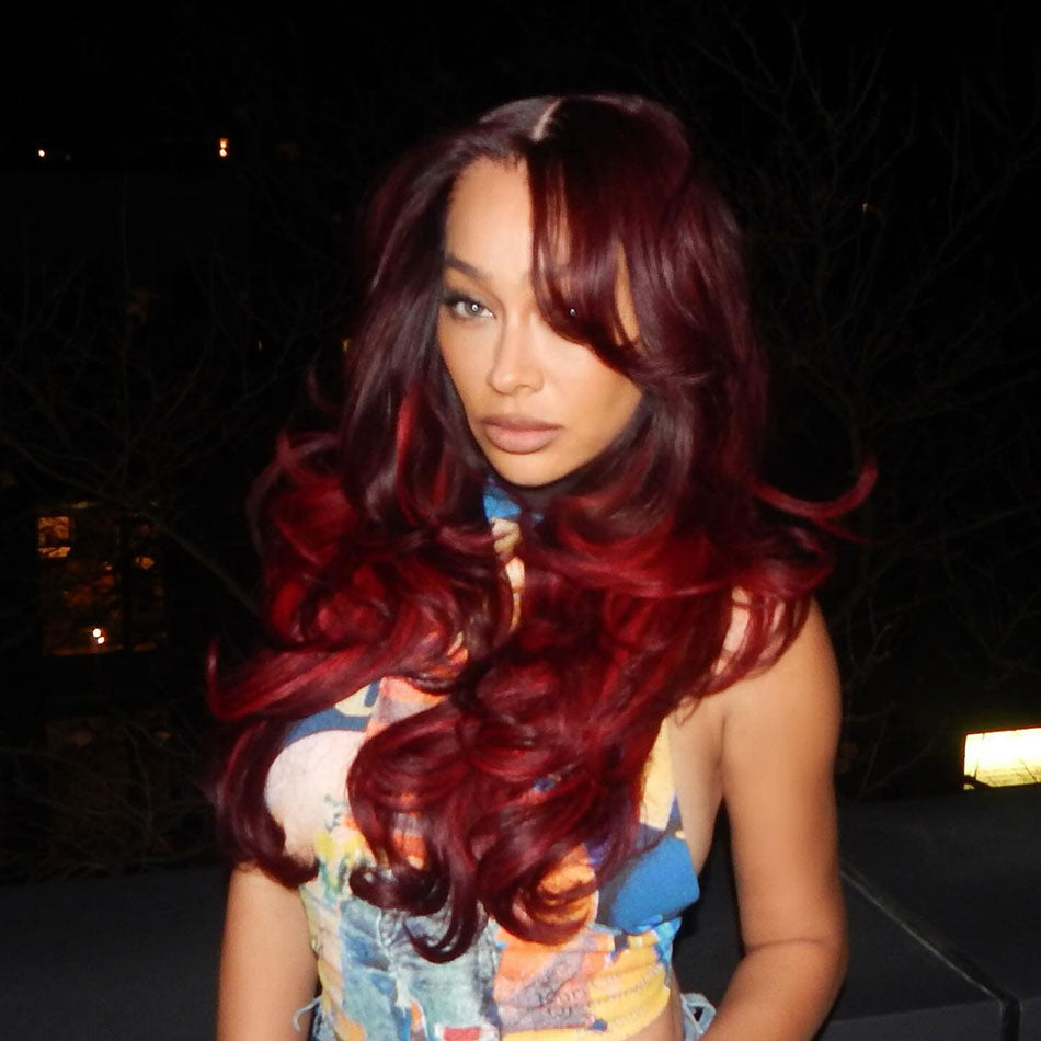 Balayage Red Colored Pre Plucked 6x5 Glueless Ready To Go Human Hair Wigs 5x5 13x6 Lace Closure Front Wig