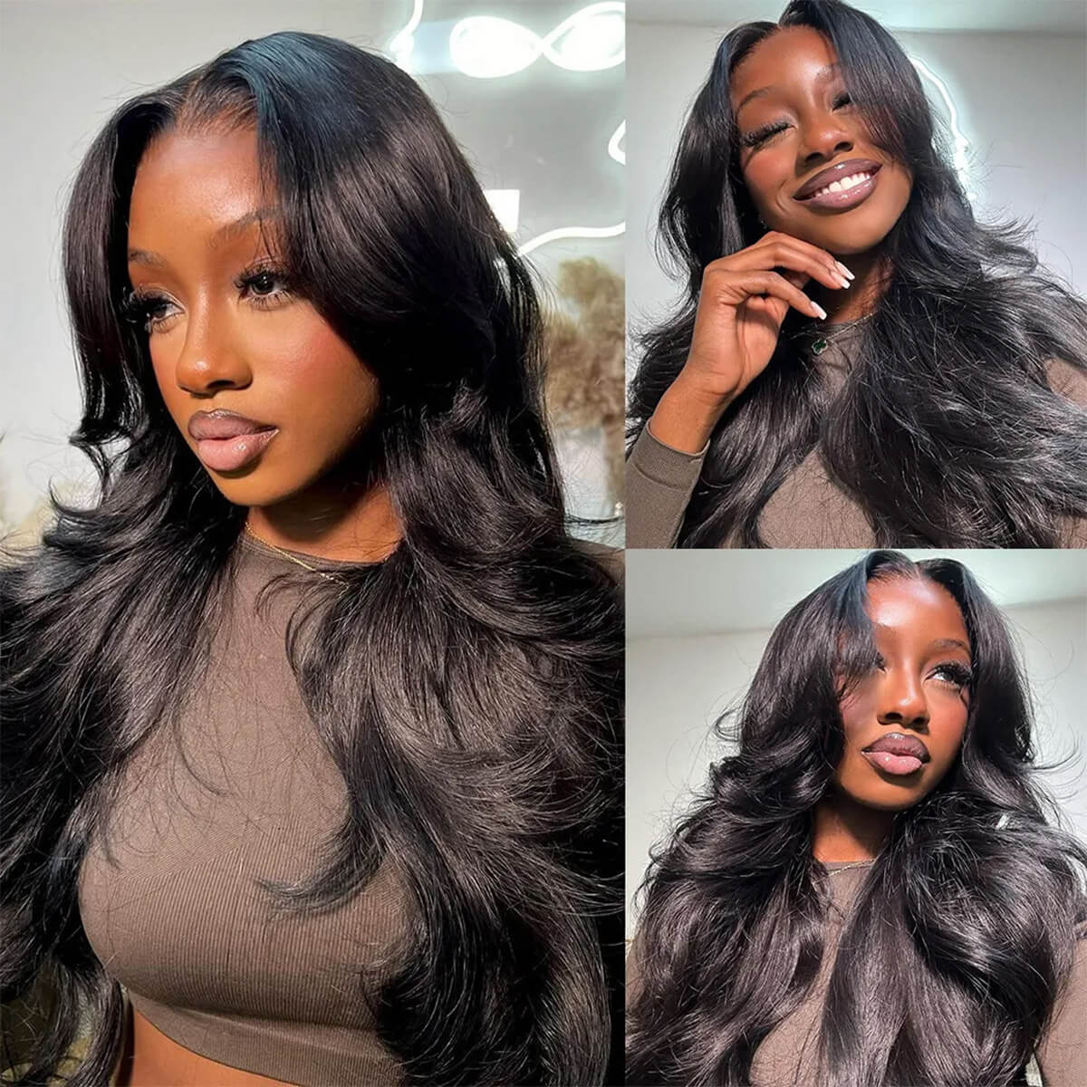 Double Drawn Curtain Bangs Transparent 13x6 Lace Front Wig 6x5 Glueless Ready Go Human Hair Wigs Body Wave