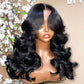 Double Drawn Curtain Bangs HD Transparent 13x6 Lace Front Wig 5x5 Glueless Ready Go Human Hair Wigs Body Wave