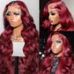 Reddish Burgundy Colored 13x6 Lace Front Closure Wig 5x5 Glueless Ready To Wear Human Hair Wigs Body Wave