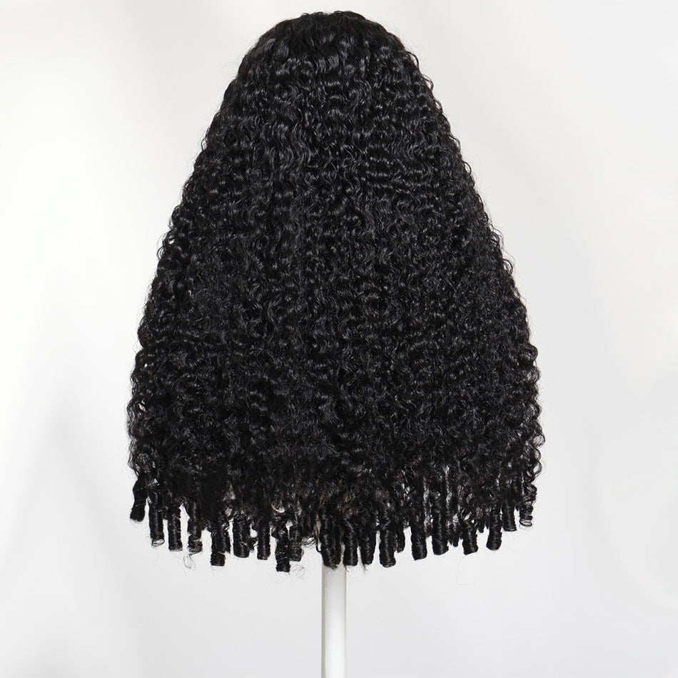 Premium 10A Burmese Curly With Spiral Curly Ends 13X4 Undetectable HD Full Frontal Lace Human Hair Wigs