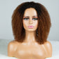 Coily Curly Ombre Brown Colored 3 In 1 Half Wig ( Can be weared in half wig / headband wig / ponytail )