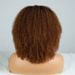Coily Curly Ombre Brown Colored 3 In 1 Half Wig ( Can be weared in half wig / headband wig / ponytail )