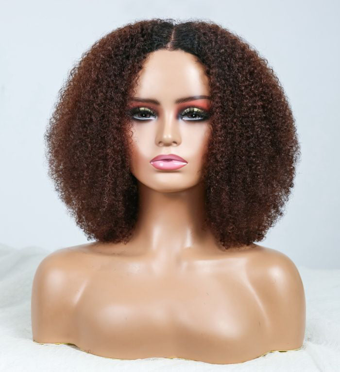 Chocolate Brown Colored 5x5 Glueless Curly Lace Wigs Ready To Wear