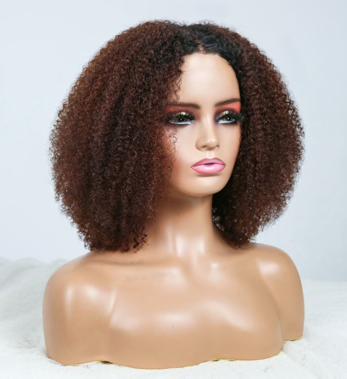 Chocolate Brown Colored 5x5 Glueless Curly Lace Wigs Ready To Wear