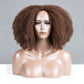 Coily Kinky Curly Brown Colored 3 In 1 Half Wig ( Can be weared in half wig / headband wig / ponytail )