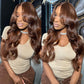 SUPER DEAL Chocolate Brown Transparent 13x6 Lace Front 5x5 Glueless Ready To Go Human Hair Wigs Brazilian Body Wave
