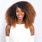 Coily Kinky Curly Ombre Ginger Brown Colored Glueless Lace Wig Full And Bouncy