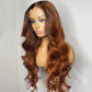 Copper Brown Colored 13x6 Lce Front Closure Wig 5x5 Glueless Ready To Go Human Hair Wigs Body Wave