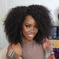 Natural Curly Glueless Lace Wig Human Hair Ready To Wear