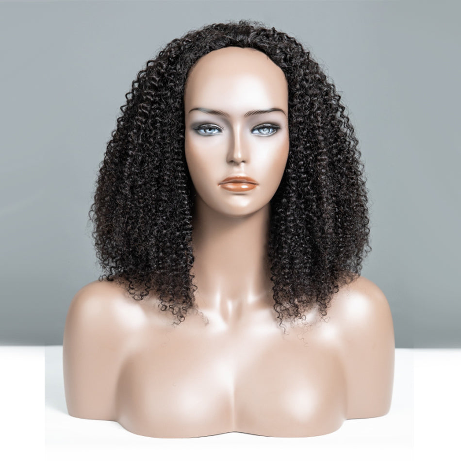 Kinky Curly 3 In 1 Half Wig ( Can be weared in half wig / headband wig / ponytail )