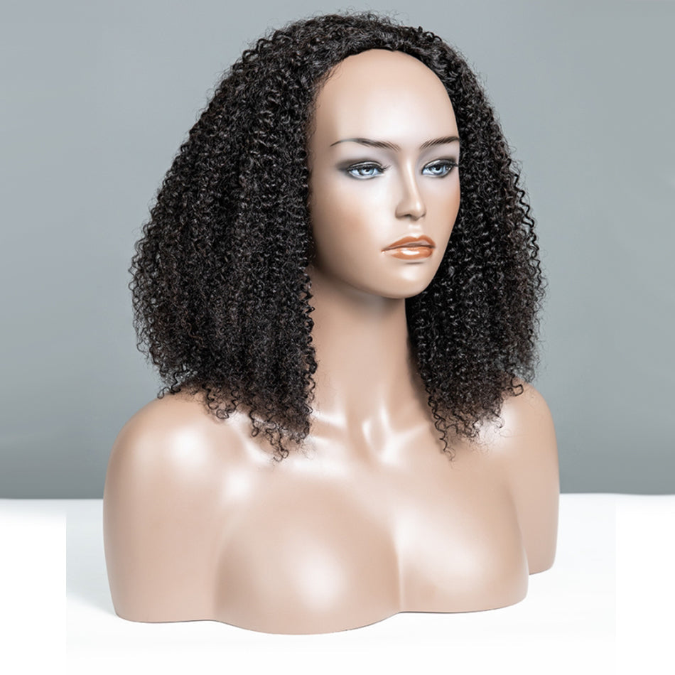 Kinky Curly 3 In 1 Half Wig ( Can be weared in half wig / headband wig / ponytail )