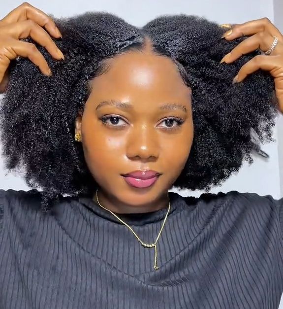 Afro Kinky Curly Seamless V-Part Wig