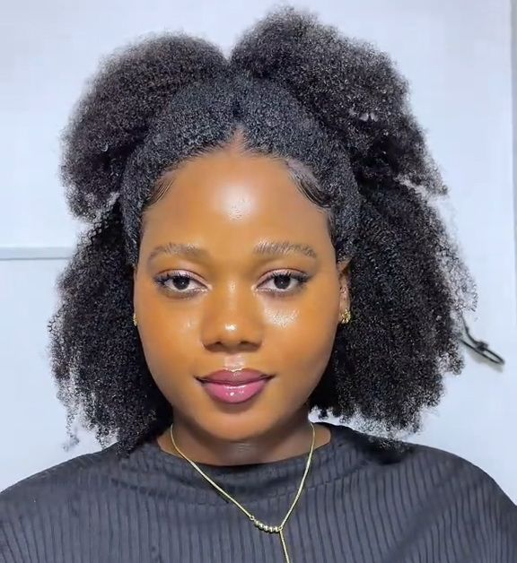 Afro Kinky Curly Seamless V-Part Wig