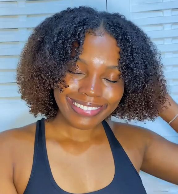 Natural Curly Ombre Brown Colored Seamless V-Part Wig,Can Be Weared No Leave Out, No Crochet