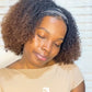 Natural Curly Ombre Brown Colored Seamless V-Part Wig,Can Be Weared No Leave Out, No Crochet