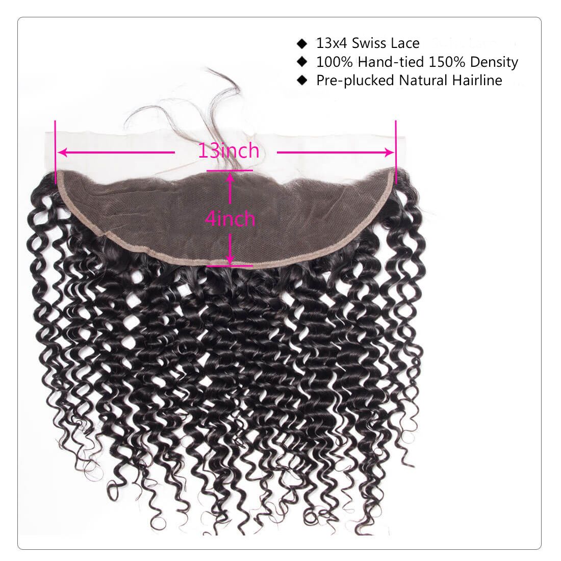 10A Jerry Curly Human Hair 3 Bundles With 13x4 Full Frontal Lace 100% Remy Human Hair