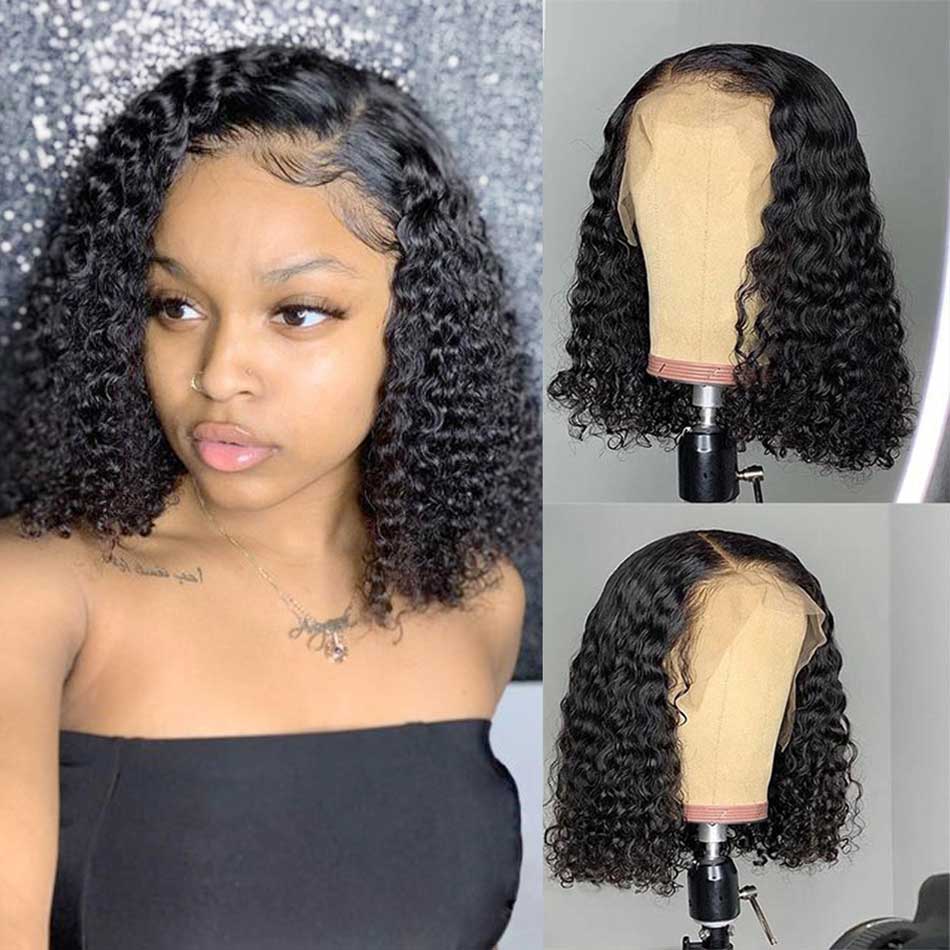 210% Density Bob Wigs 6x5 Wear And Go Glueless Lace Wig Short Jerry Curly 13x6 Lace Front Human Hair Wigs