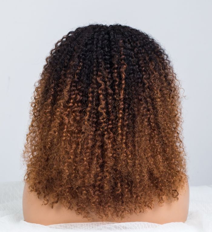 Sunlit Brown Colored Glueless Curly Lace Wig Human Hair Ready To Wear-025