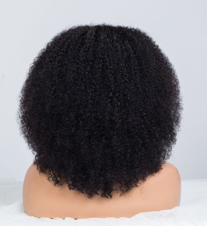 Fluffy Curly Look Glueless Lace Wig Human Hair Ready To Wear