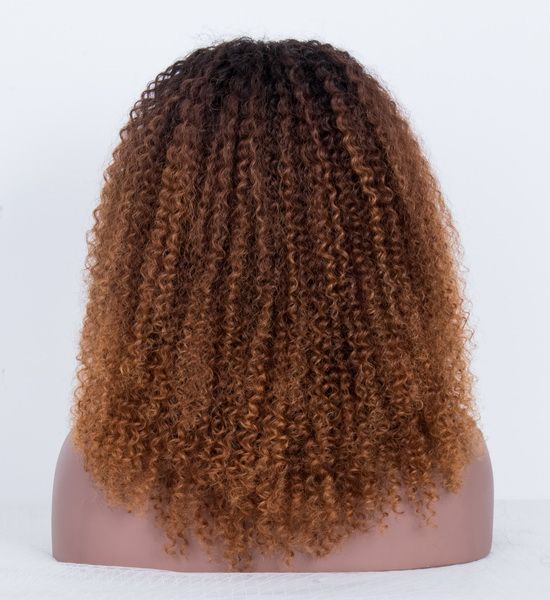 Star Style T4/30# Ombre Brown Colored Glueless Lace Wig Kinky Curly-021