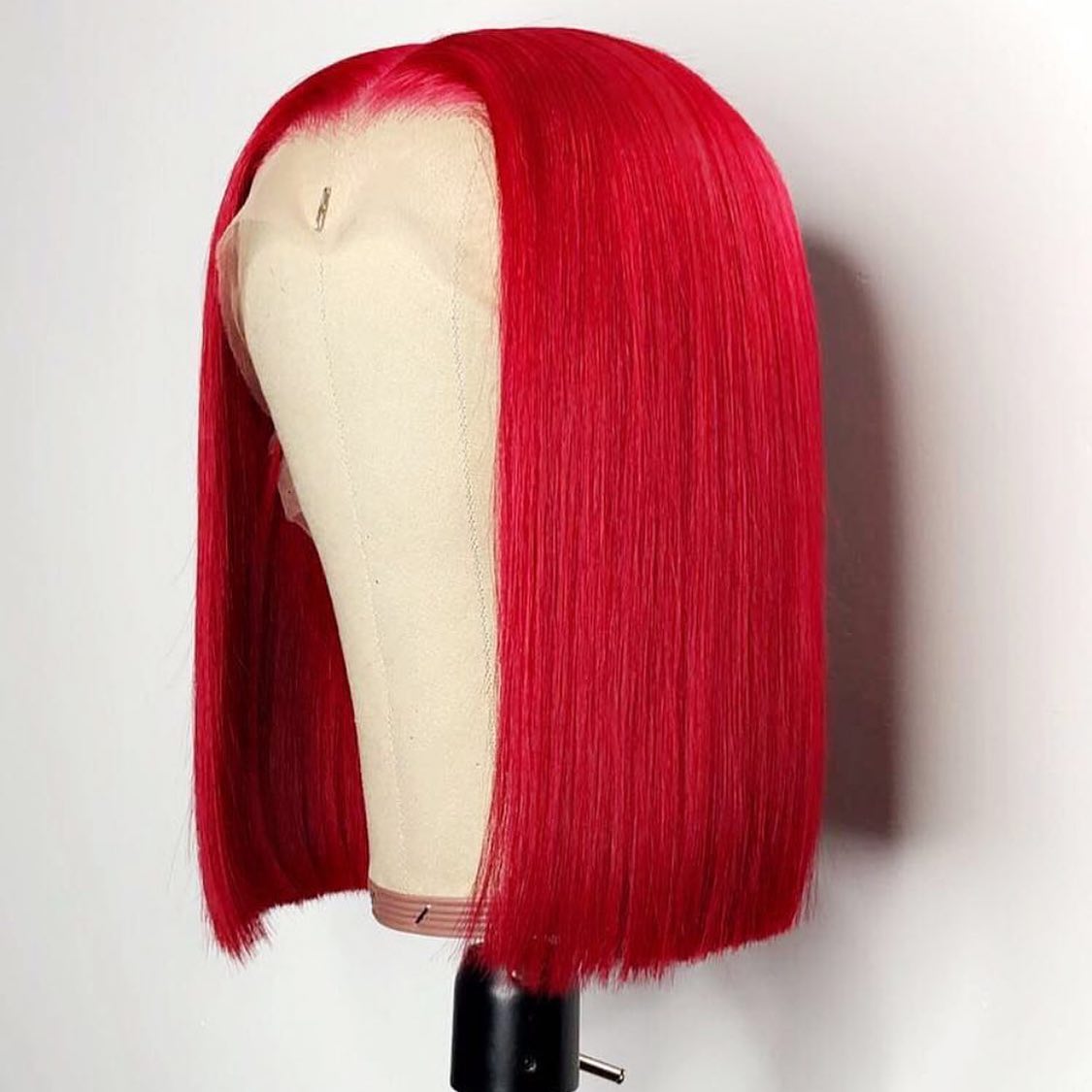 Fashion Girl Red Colored 13x6 Lace Front Human Hair Bob Wigs