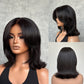 Face-Framing Sleek Swoop Bangs Layered Bob 5x5 Glueless Lace Human Hair Wig