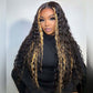 Premium 210% Density Stunk Stripe Colored HD Transparent 13x6 Lace Front Wig 6x5 Glueless Ready Go Human Hair Wig Deep Wave