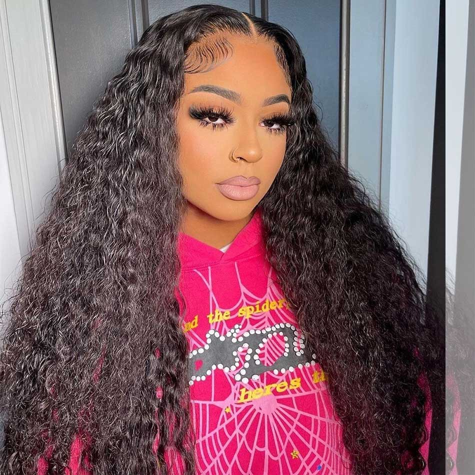 Transparent 13x6 Lace Front Closure Wig 5x5 Ready To Go Human Hair Deep Wave Wig