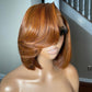 Elegant And Classy Side Part Layered Cut Design Colored Glueless Lace Human Hair Wigs