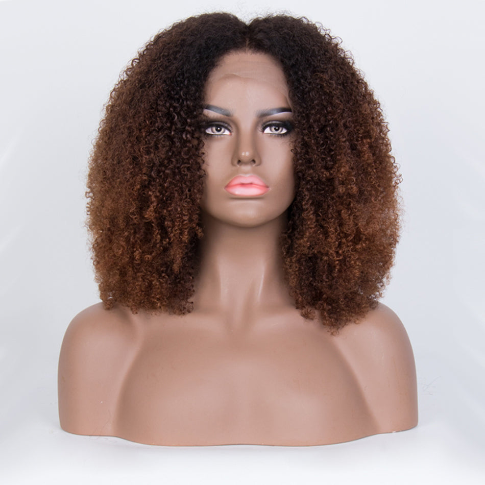 Fluffy Curly Look Glueless Lace Wig Human Hair Ready To Wear
