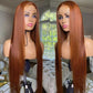 Copper Brown Colored 13x6 Lace Front Closure Wig 5x5 Glueless Ready To Wear Human Hair Wigs