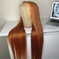 Ginger Blonde Colored 13x6 Lace Front Closure Wig 5x5 Glueless Ready To Go Human Hair Wigs