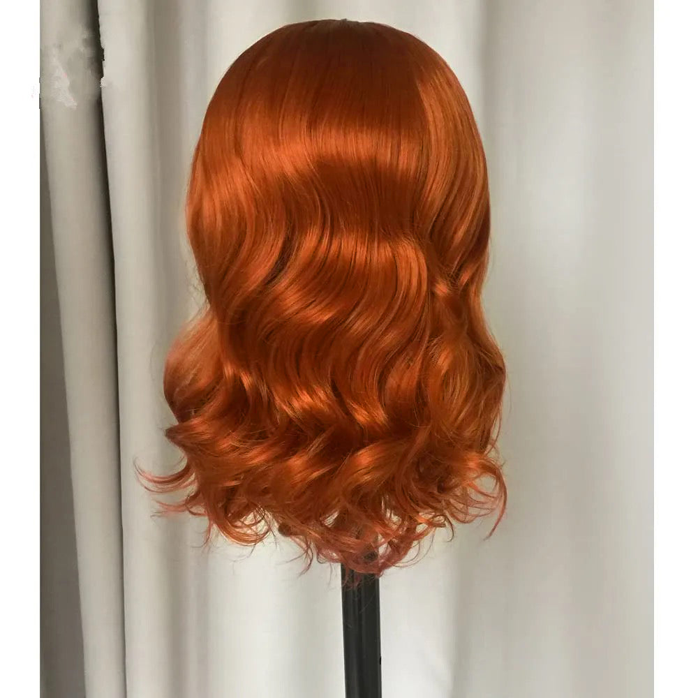 Double Drawn Ginger Orange Colored HD Transparent 13x6 Lace Front Wig 5x5 Glueless Ready To Go Body Wave Human Hair Wig