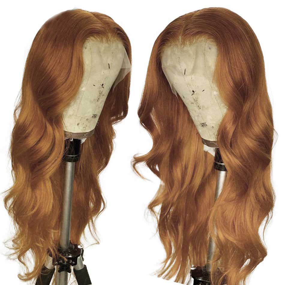 Ginger Colored 13x6 Lace Front Closure Wig 5x5 Glueless Ready To Go Human Hair Wigs Body Wave