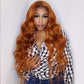 Orange Ginger Colored 13x6 Lace Front Closure 6x5 Glueless Ready To Go Human Hair Wigs
