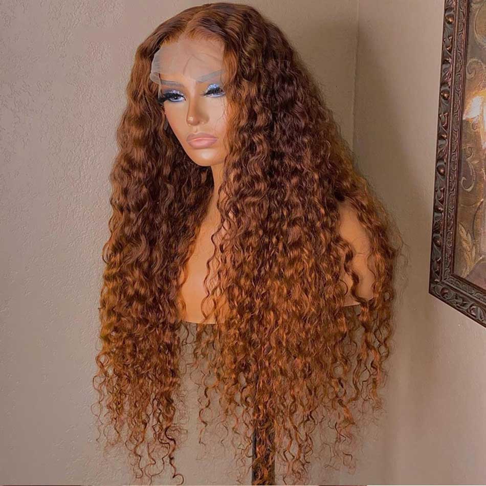 Ginger Colored 13x6 Lace Front Closure Wig 5x5 Glueless Ready To Wear Human Hair Wigs