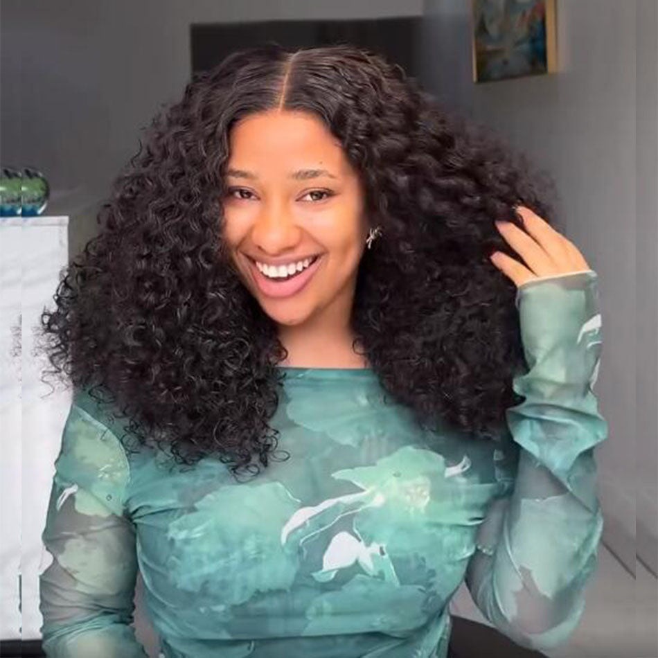 Top 10A Big Curly Wigs Double Drawn Weft Made 250% Density Water Curly Human Hair Wigs