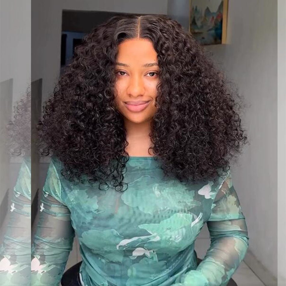 Top 10A Big Curly Wigs Double Drawn Weft Made 250% Density Water Curly Human Hair Wigs