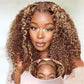 Premium 10A 210% Density Highlight Colored 13x6 Lace Front Curly 6x5 Glueless Put On And Go Human Hair Wigs