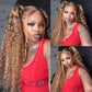 Premium 10A 210% Density Highlight Colored 13x6 Lace Front Curly 6x5 Glueless Put On And Go Human Hair Wigs