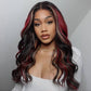 Highlight Honey Blonde With Red Colored 13x6 Lace Front Closure Wig 5x5 Ready To Go Human Hair Wigs Brazilian Body Wave
