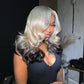250% Density Professional Toned Ombre Platinum With Black 13x6 Lace Front Human Hair Wigs