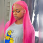 10A Raw 250% Density Professional Toned Special Customized Rose Pink Colored HD Transparent 13x6 Lace Front Human Hair Wigs
