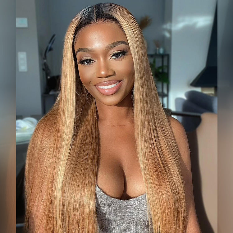 Premium 10A 210% Density Ombre Honey Blonde 6x5 Glueless 13x6 Lace Front Human Hair Wigs