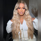 250% Density Professional Toned Customized Cinnamon Rolls Ombre Ash Blonde Colored HD Transparent 13x6 Lace Human Hair Wigs