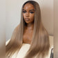 Premium 10A 210% Density Professional Toned Ombre Ash Blonde Colored HD Transparent 13x6 Lace Human Hair Wigs