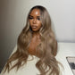 Premium 10A 210% Density Professional Toned Ombre Ash Blonde Colored HD Transparent 13x6 Lace Human Hair Wigs